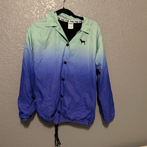 Victoria’s Secret blue ombré windbreaker jacket - Picture 3 of 8
